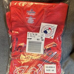 Majestic Washington Nationals Red Short Sleeve Tee